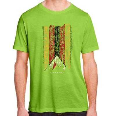 Vintage Zimbabwe Flag Retro Zimbabwean Flag Zimbabwean Great Gift Adult ChromaSoft Performance T-Shirt