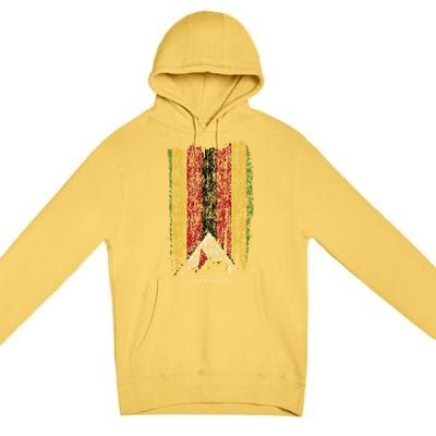 Vintage Zimbabwe Flag Retro Zimbabwean Flag Zimbabwean Great Gift Premium Pullover Hoodie