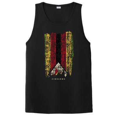 Vintage Zimbabwe Flag Retro Zimbabwean Flag Zimbabwean Great Gift PosiCharge Competitor Tank