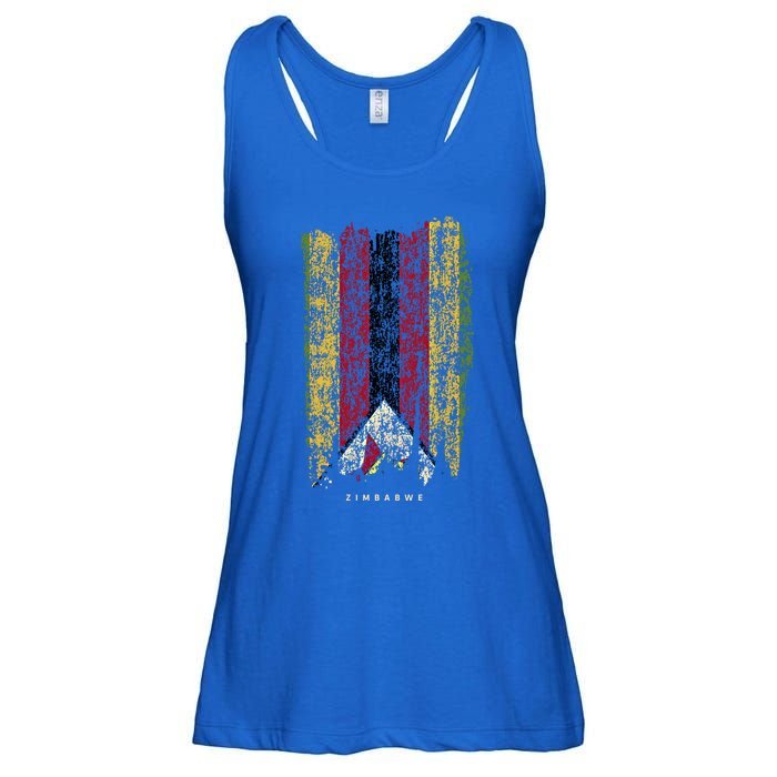 Vintage Zimbabwe Flag Retro Zimbabwean Flag Zimbabwean Great Gift Ladies Essential Flowy Tank