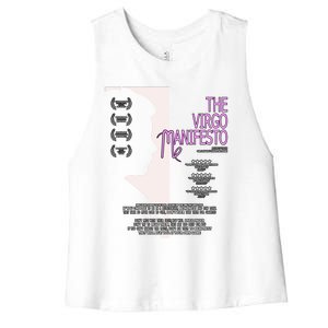 Virgo Zodiac Facts Ifesto Astrology Birthday Gift Women's Racerback Cropped Tank