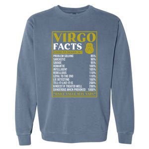 Virgo Zodiac Facts Design Zodiac Facts Funny Virgo Great Gift Garment-Dyed Sweatshirt