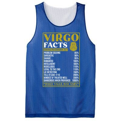 Virgo Zodiac Facts Design Zodiac Facts Funny Virgo Great Gift Mesh Reversible Basketball Jersey Tank