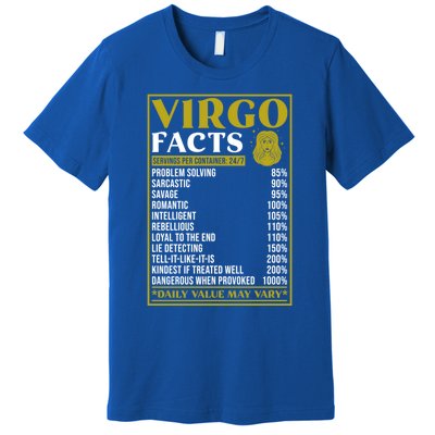 Virgo Zodiac Facts Design Zodiac Facts Funny Virgo Great Gift Premium T-Shirt