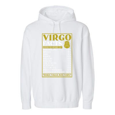 Virgo Zodiac Facts Design Zodiac Facts Funny Virgo Great Gift Garment-Dyed Fleece Hoodie