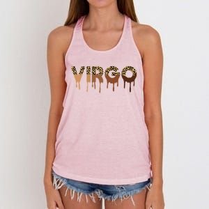 Virgo Zodiac Gift Afro Black Leopard Dripping Funny Gift Women's Knotted Racerback Tank