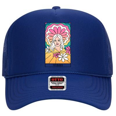 Virgo Zodiac Gift High Crown Mesh Back Trucker Hat