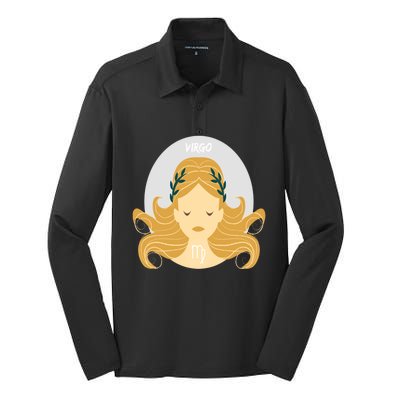 Virgo Zodiac Gift Silk Touch Performance Long Sleeve Polo