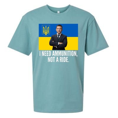 Volodymyr Zelensky I Need Ammunition Not A Ride Ukraine Stand With Ukraine Sueded Cloud Jersey T-Shirt