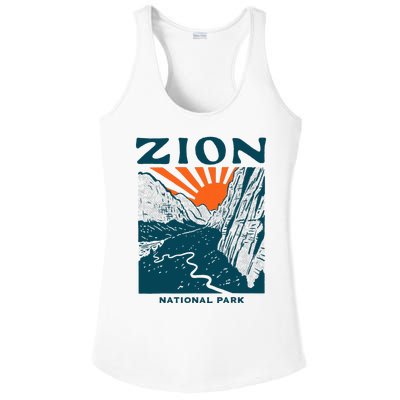 Vintage Zion National Park Ladies PosiCharge Competitor Racerback Tank