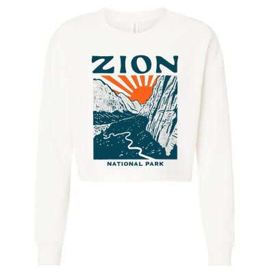 Vintage Zion National Park Cropped Pullover Crew