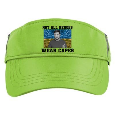 Volodymyr Zelenskyy Not All Heroes Wear Capes Ukraine Flag Adult Drive Performance Visor