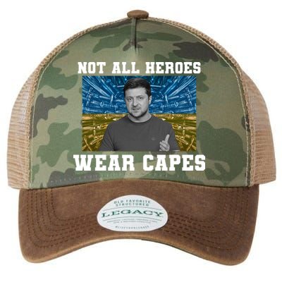 Volodymyr Zelenskyy Not All Heroes Wear Capes Ukraine Flag Legacy Tie Dye Trucker Hat
