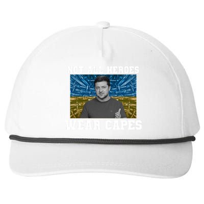 Volodymyr Zelenskyy Not All Heroes Wear Capes Ukraine Flag Snapback Five-Panel Rope Hat