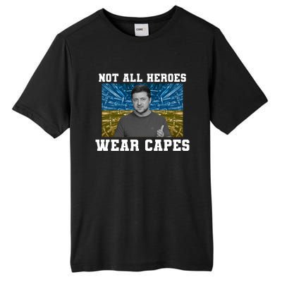 Volodymyr Zelenskyy Not All Heroes Wear Capes Ukraine Flag Tall Fusion ChromaSoft Performance T-Shirt