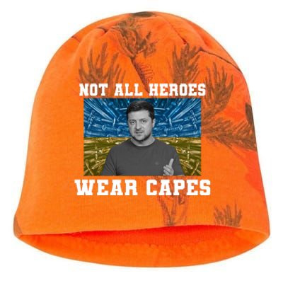 Volodymyr Zelenskyy Not All Heroes Wear Capes Ukraine Flag Kati - Camo Knit Beanie