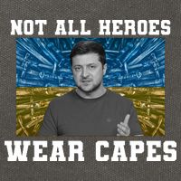 Volodymyr Zelenskyy Not All Heroes Wear Capes Ukraine Flag Cotton Canvas Backpack
