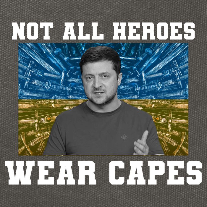 Volodymyr Zelenskyy Not All Heroes Wear Capes Ukraine Flag Cotton Canvas Backpack
