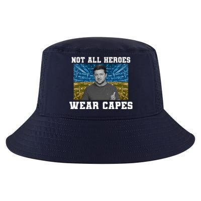 Volodymyr Zelenskyy Not All Heroes Wear Capes Ukraine Flag Cool Comfort Performance Bucket Hat