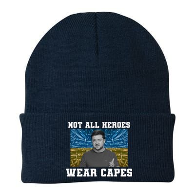 Volodymyr Zelenskyy Not All Heroes Wear Capes Ukraine Flag Knit Cap Winter Beanie