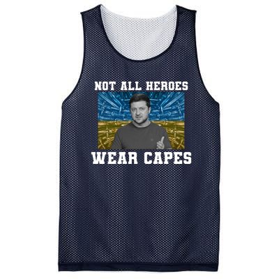 Volodymyr Zelenskyy Not All Heroes Wear Capes Ukraine Flag Mesh Reversible Basketball Jersey Tank