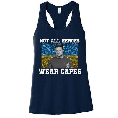 Volodymyr Zelenskyy Not All Heroes Wear Capes Ukraine Flag Womens Tank Top