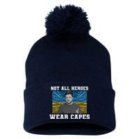 Volodymyr Zelenskyy Not All Heroes Wear Capes Ukraine Flag Pom Pom 12in Knit Beanie