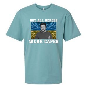 Volodymyr Zelenskyy Not All Heroes Wear Capes Ukraine Flag Sueded Cloud Jersey T-Shirt