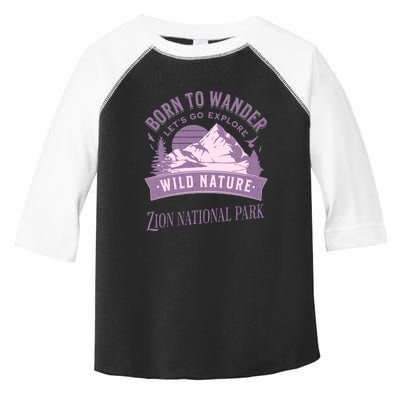 Vintage Zion National Park Born To Wander Toddler Fine Jersey T-Shirt