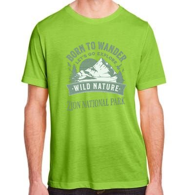 Vintage Zion National Park Born To Wander Adult ChromaSoft Performance T-Shirt