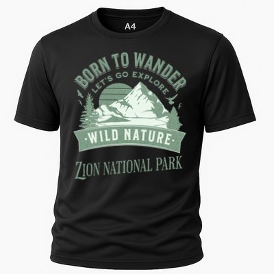 Vintage Zion National Park Born To Wander Performance Shirt