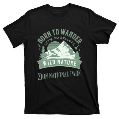 Vintage Zion National Park Born To Wander T-Shirt