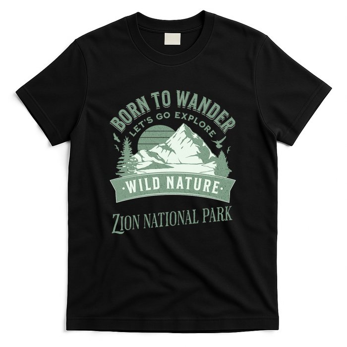 Vintage Zion National Park Born To Wander T-Shirt