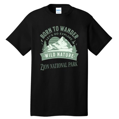 Vintage Zion National Park Born To Wander Tall T-Shirt