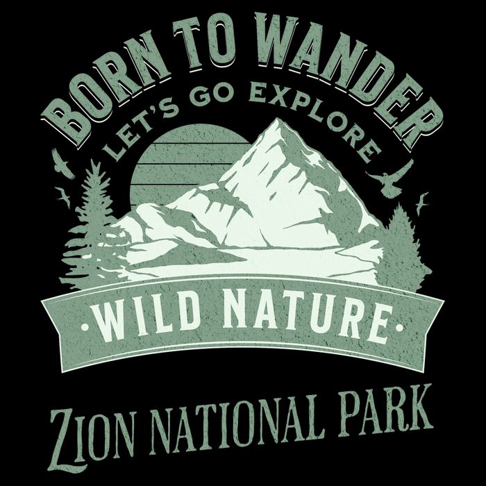 Vintage Zion National Park Born To Wander Bucket Hat