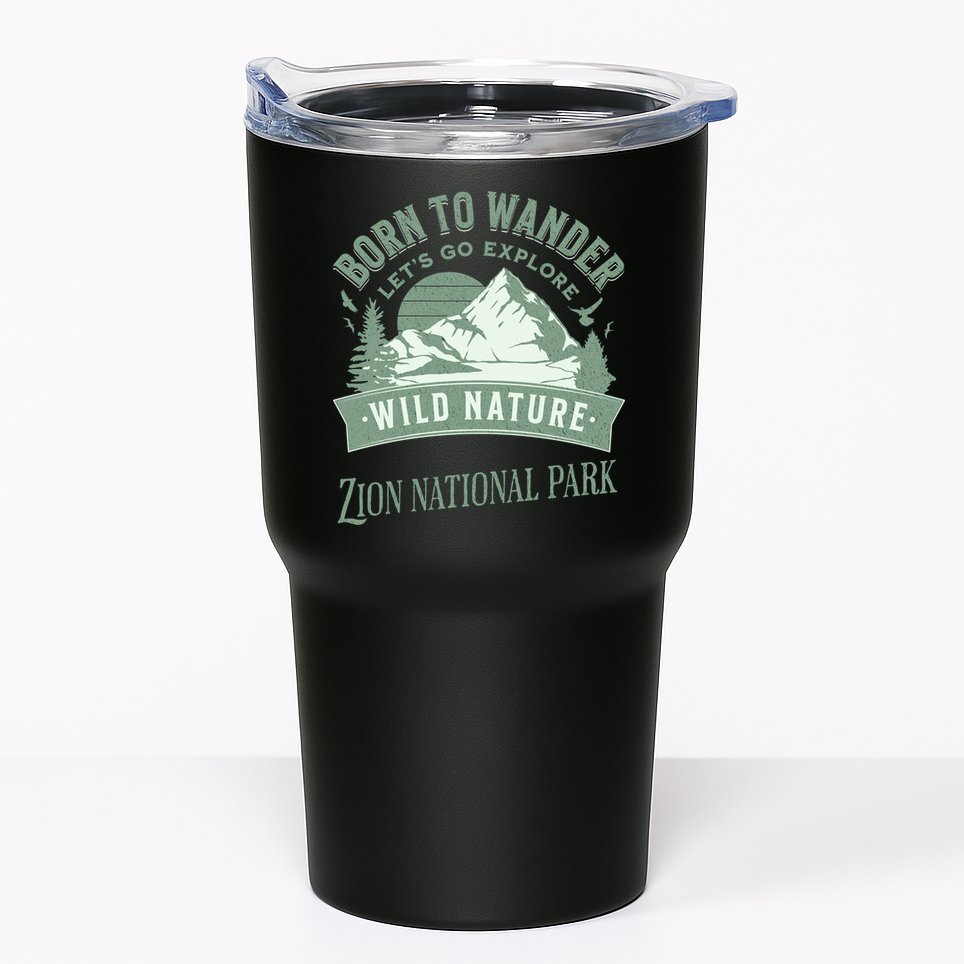 Vintage Zion National Park Born To Wander Tumbler