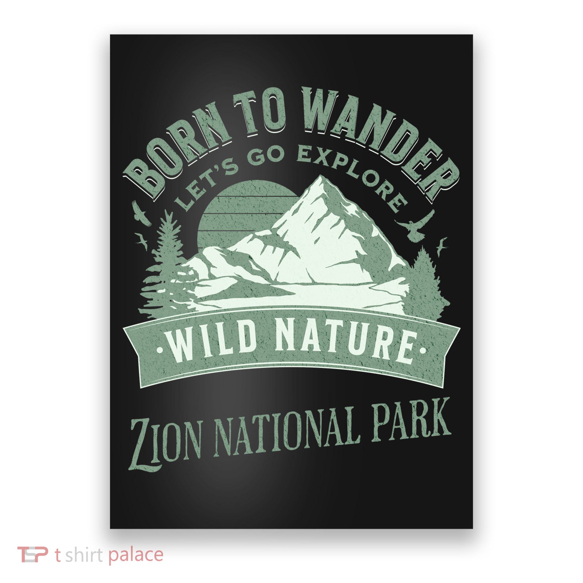 Vintage Zion National Park Born To Wander Poster