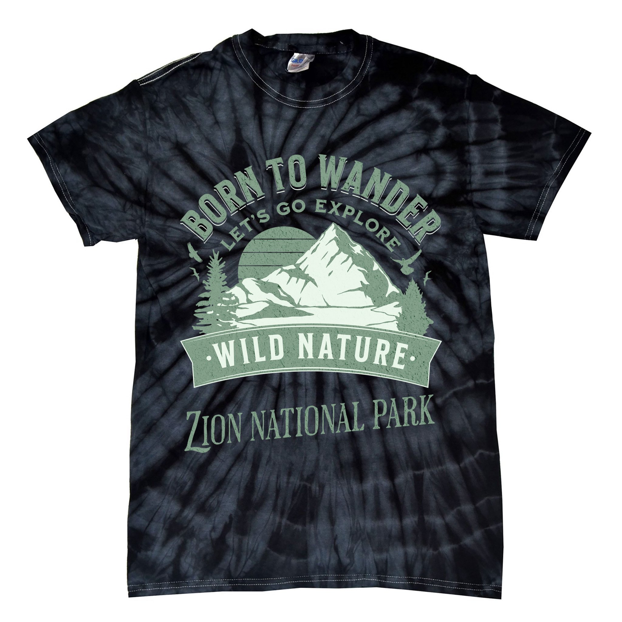 Vintage Zion National Park Born To Wander Tie-Dye T-Shirt
