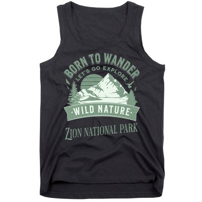 Vintage Zion National Park Born To Wander Tank Top