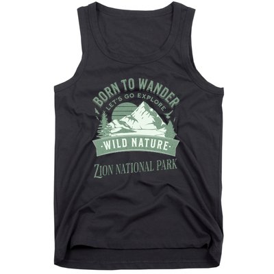 Vintage Zion National Park Born To Wander Tank Top