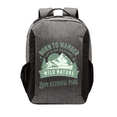 Vintage Zion National Park Born To Wander Vector Backpack