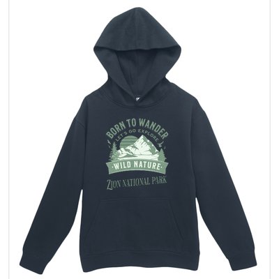 Vintage Zion National Park Born To Wander Urban Pullover Hoodie