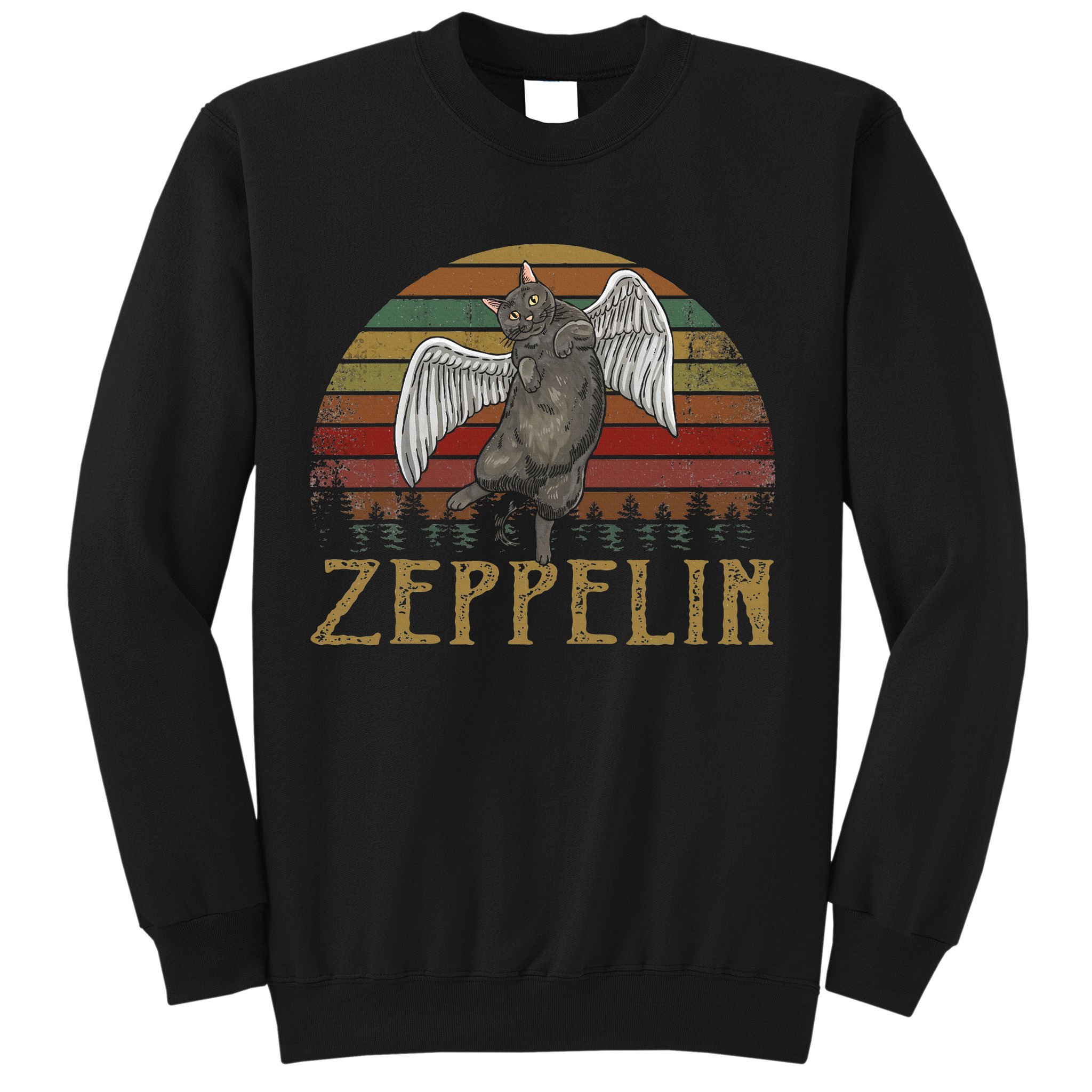 Vintage Zeppelin Name Distressed Music CatS Lover Animals Sweatshirt