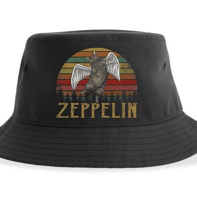Vintage Zeppelin Name Distressed Music CatS Lover Animals Sustainable Bucket Hat