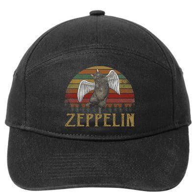 Vintage Zeppelin Name Distressed Music CatS Lover Animals 7-Panel Snapback Hat