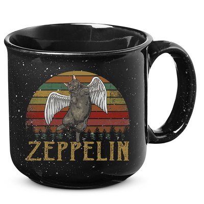 Vintage Zeppelin Name Distressed Music CatS Lover Animals 15oz Campfire Ceramic Mug