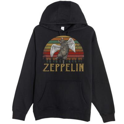 Vintage Zeppelin Name Distressed Music CatS Lover Animals Premium Pullover Hoodie