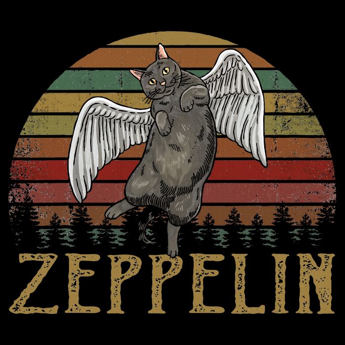 Vintage Zeppelin Name Distressed Music CatS Lover Animals Poster