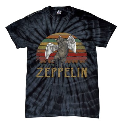 Vintage Zeppelin Name Distressed Music CatS Lover Animals Tie-Dye T-Shirt