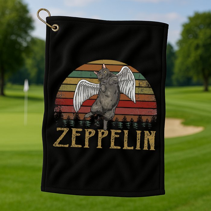 Vintage Zeppelin Name Distressed Music CatS Lover Animals Golf Towel